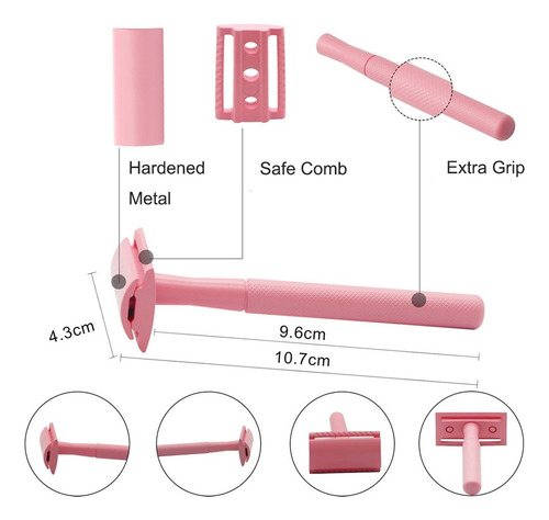 Afeitadora Unisex Celeste Con Base + 5 Hojas - Cero Plástico