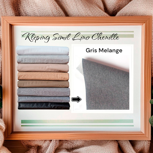 Mantel Ecocuero 1.35x1.35 Kipling Simil Tela Lino Chenille Color Gris Melange