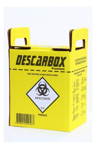 Caixa Para Perfuro Cortante Descarbox 1,5l 20 Unidades