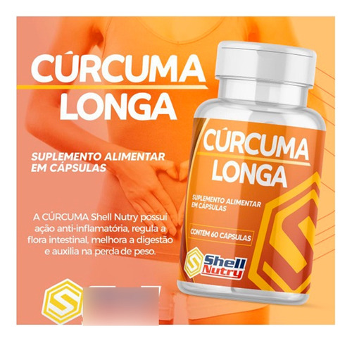 Cúrcuma Longa Suplemento Alimentar C/ 60 Cps Shell Nutry