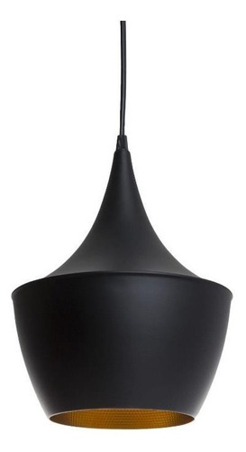 Colgante Campana Luminaria  Negra Dorado Tom Dixon Vintage