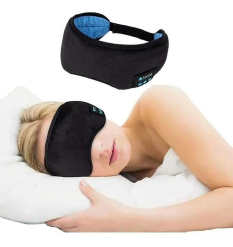 Tapa Olho Máscara Dormir Fone De Ouvido Bluetooth Preto