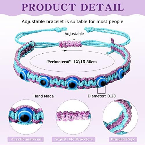 8 Piezas Pulsera Con Cuentas De Mal De Ojo Pulseras De Cuerd