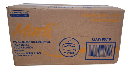 Papel Higienico Marli 90510 400mts C/6 Rollos