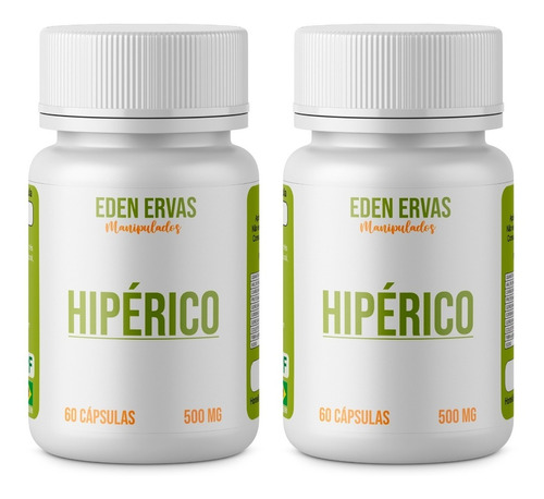 Hipérico (hipericão) Suplemento 120 Cápsulas/500mg 2 Potes