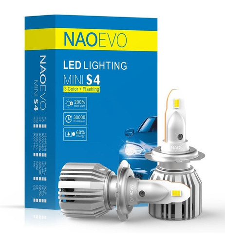 2 Focos Led Naoevo Serie S4 Tricolor Base H11 Autos Toyota