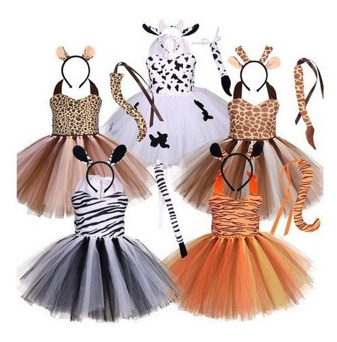 Mundo Animal - Vestido Para Niños Con Diseño De Vaca Y Tigre