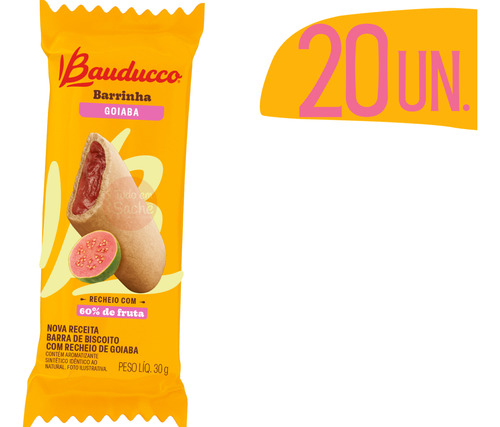 Biscoito Barrinha Maxi Goiabinha Bauducco 30g Display 20 Und