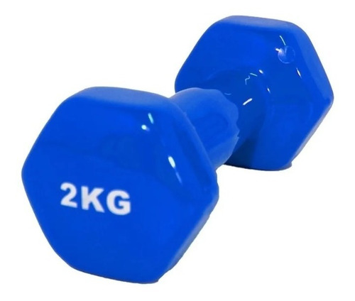 Imagen 1 de 6 de Mancuerna Recubierta En Goma. 2kg. Gimnasio Rehabilitacion