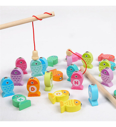 Para Juego De Pesca Con Imán De Madera For Niños /