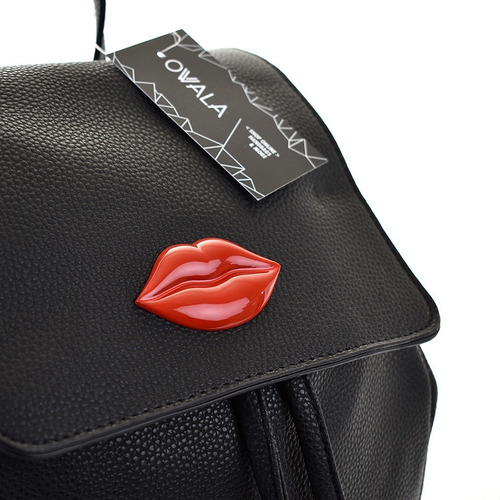 Imagen 3 de 6 de Mochila Negra Mujer Cuero Sintetico Las Oreiro Original Boca