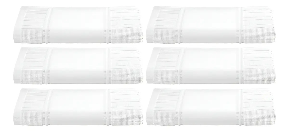 Kit 6 Toalhas De Mão Lavabo Aveludada Döhler Artesanalle Pintar Bordar Máquina Cor Branco Tam 30x45cm Enxoval Bordado