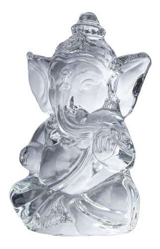 Estatua Ganesh Cuarzo Hindu Piedra Preciosa Blanca Para