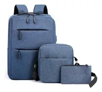 Comprar Set Bolsos Mochila Impermeable 3 En 1 Notebook Otros Bde Color Azul Oscuro