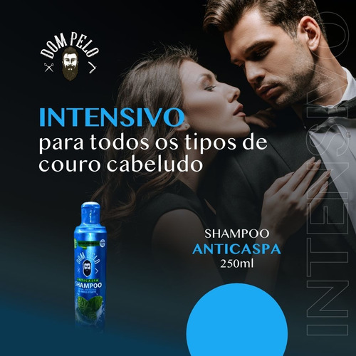 4 Shampoo Anticaspa Dom Pelo 3 Em 1 Barba Cabelo Bigode