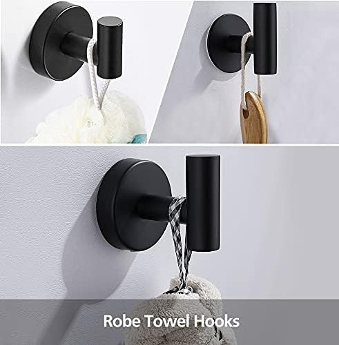 Set De 5 Accesorios De Baño Acero Inoxidable Negro / Plata
