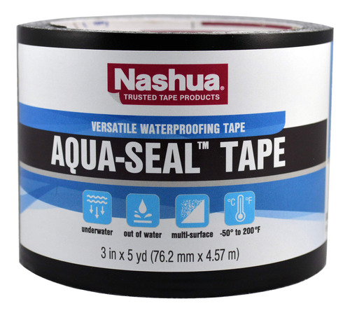 Nashua Cinta Aqua-seal De 3 In X 5 Yd En Negro