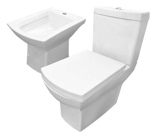 Combo Inodoro Largo Deposito Bidet 1 Agujero Prunus Eume