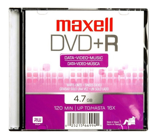 Disco Con Estuche Dvd+r 4.7gb Maxell 16x