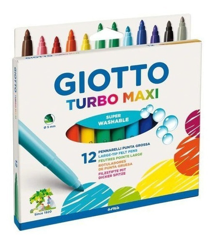 Marcadores Turbo Maxi Giotto (12 Colores) Cadaques Kids