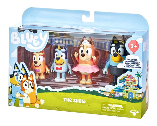 Bluey Set 4 Figuras Bluey Y Familia Show Time 2022