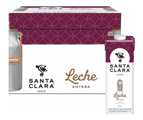 Leche Santa Clara Entera 12 Pzas De 1 L