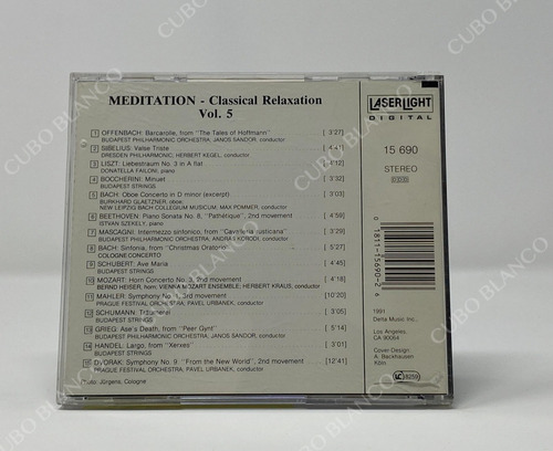 Beethoven Mozart Meditation Classical Relaxation Vol 5 Cd (Usado)
