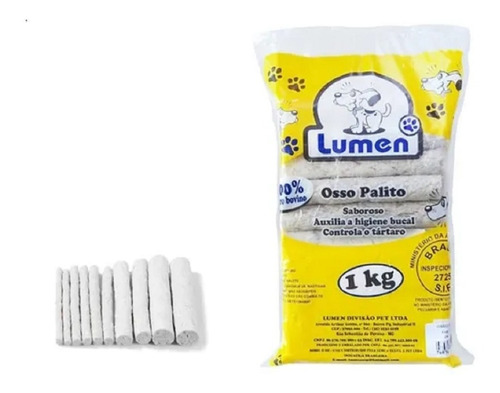 Petisco Osso Palito De Couro 20mm Para Cães Grande - 1kg