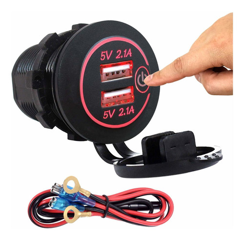 Doble Usb 4.2a Cargador Enchufe 12v/24v Impermeable Toma De 