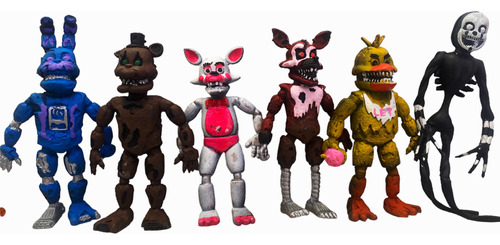 Figuras Five Nights At Freddys Nightmare Maqueta 6 Pz Terror