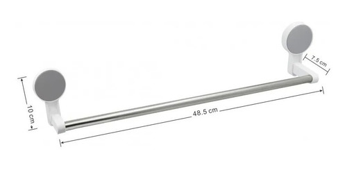 Imagen 2 de 5 de Porta Toalla Toallero Perchero Barra Baño Adhesivo 5kg Inox