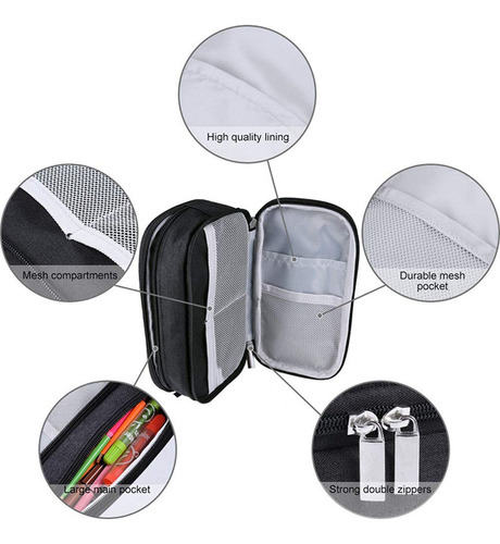 . 2 Estuches For Lápices, Estuches De Gran Capacidad, Bolsa