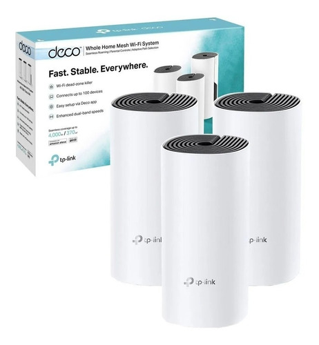 Kit 3 Roteador Tp-link Mesh Ac1200 Mbps 100 Conexões Deco E4