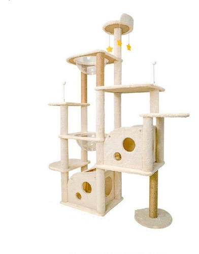 Torre Árbol Rascador Para Gato Con Casa Varios Niveles 170cm