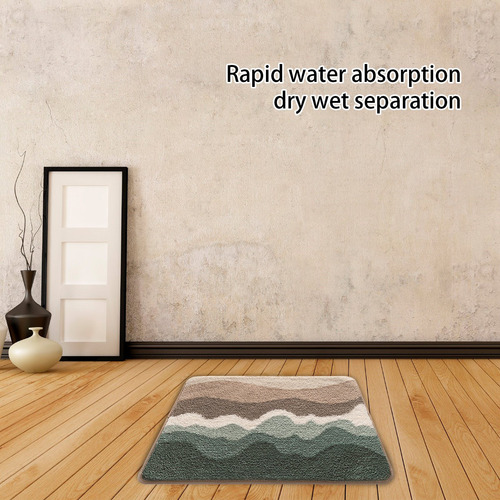 Alfombra De Baño En Forma De D, Extra Suave Y Absorbente, De