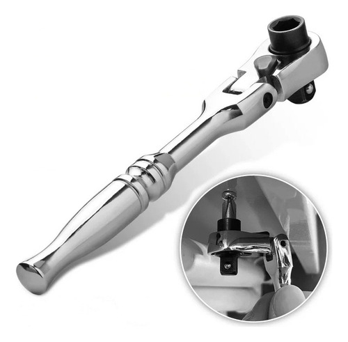 & Llave De Trinquete De Mango Redondo 2 En 1