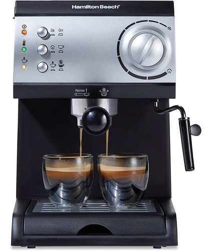 Cafetera Hamilton Beach 15 Bar Espresso, 1480ml, Negro