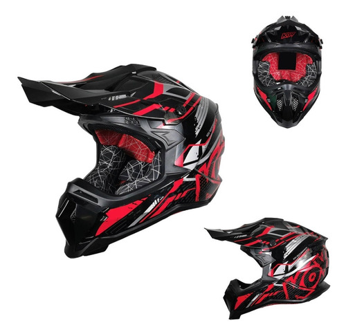 Casco Cross Kov Terra Dirt Rojo/ Negro Motocross Enduro Color Rojo Tamaño Del Casco Xl(61-62 Cm