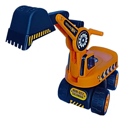 Retroexcavadora De Metal A Escala 1/50 Con Brazos Giratorios 360° | Juguete De Construcción De 21 Cm En Color Amarillo | Modelo De Aleación Con Piezas Móviles Para Niños Y Coleccionistas
