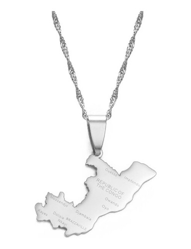 Anniyo-collar Con Forma De Mapa De La República  Silver