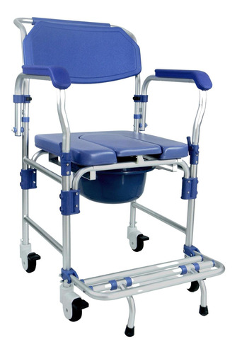Cadeira De Banho Cadeirante Dobrável D60 Aluminio Dellamed