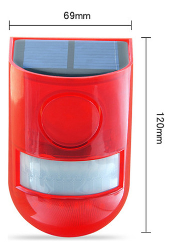 Luz De Alarme Solar Com Sensor De Movimento Pir E Sirene 110