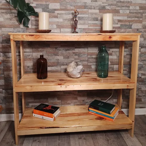 Mesa De Arrimo Rústica Fabricada Con Madera De Pallet