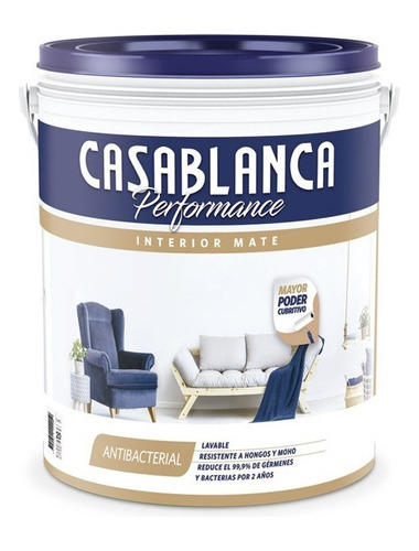 Performance Látex Interior Mate Antibacter 4 Lt  Casablanca