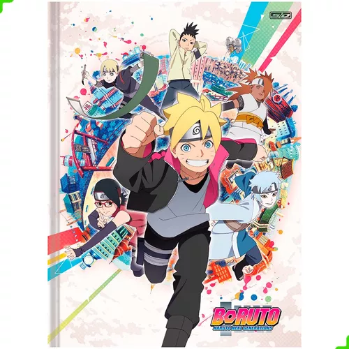 4 Caderno Boruto Naruto Brochurão + Brinde Escolar Capa Dura