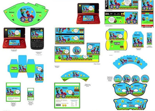 Kit Imprimible Mario Bros Fiesta 3x1