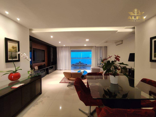 Imagem 4 de 30 de Apartamento De Frente Para O Mar Na Praia Da Enseada Com 4 Dormitórios, Varanda Gourmet, Prédio Com Lazer E 3 Vagas, Guarujá. - Ap1499