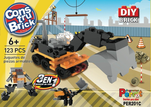 Construbrick Excavadora 3en1. 123 Pcs. Lego Compatible