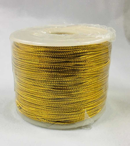 Cordón Dorado Elastizado Metalizado 1mm X 100 Metros