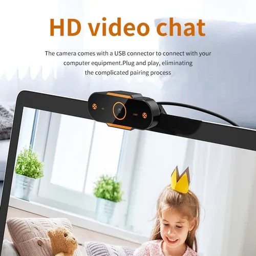 Cámara Web Hd Con Usb Zoom Con Micrófono, Para Vídeo, Chat